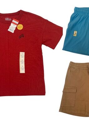 Boys Cat & Jack Summer Outfit Bundle Shirt Shorts Set Size 6 7 NWT